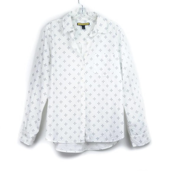 Prince & Fox White Cotton Shirt Blue Dot Button Down Shirt - Picture 2 of 5